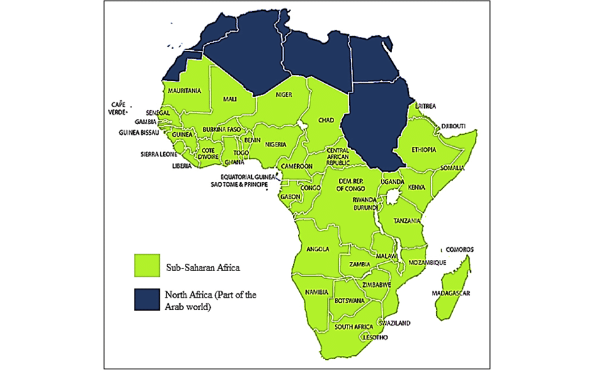 Location of sub saharan africa source